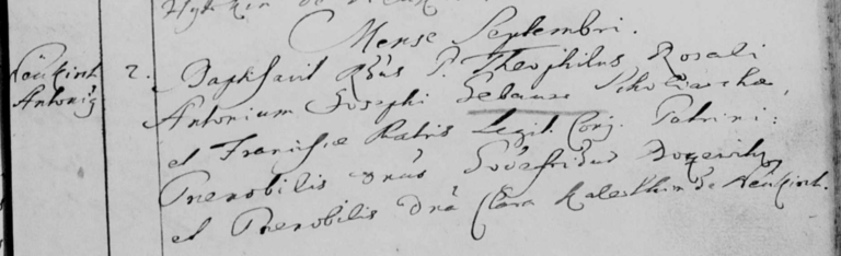 02 SEP 1764 Godefridus Bosewitz