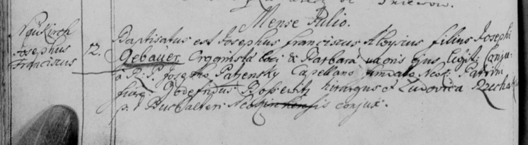 12 JUL 1749 Godefridus Bosewitz