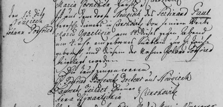 13 DEC 1774 Godfried Bosewitz