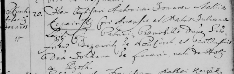 20 APR 1761 Godefridus Bosewitz