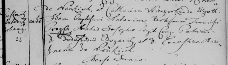 21 MAY 1754 Godefridus Bosewitz