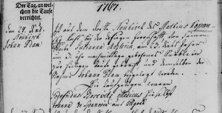 24 DEC 1767 Godefridus Bosewitz