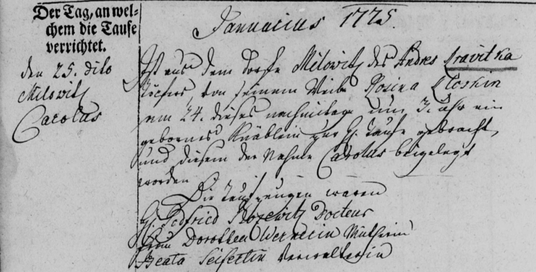 25 JAN 1775 Godfried Bosewitz