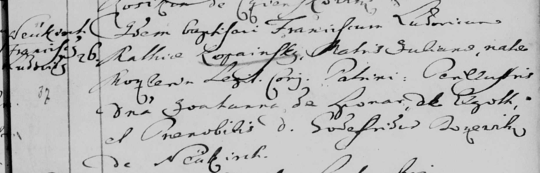 26 AUG 1765 Godefridus Bosewitz