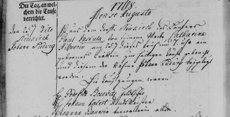 26 AUG 1768 Godefried Bosewitz