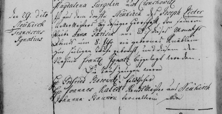 29 JUL 1768 Godfried Bosewitz